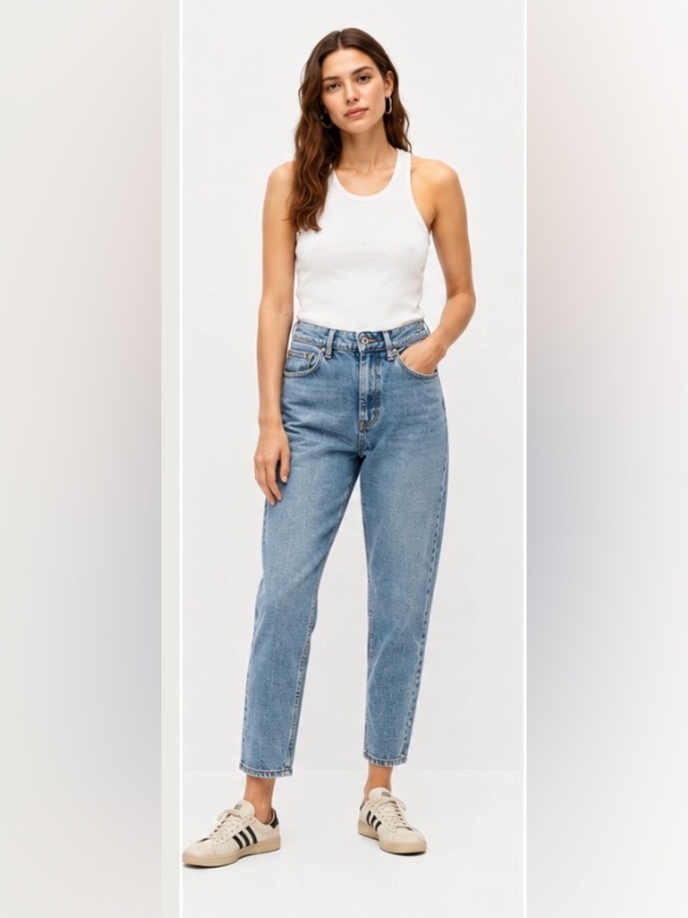 MANGO Newmom High Rise Mom Jeans Light Wash Blue Denim Size 8